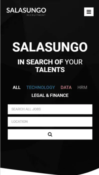 Salasungo mobile view