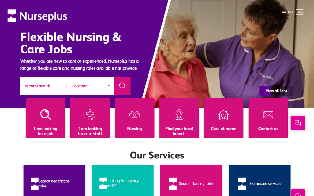 Nurseplus website in desktop view by Access Volcanic