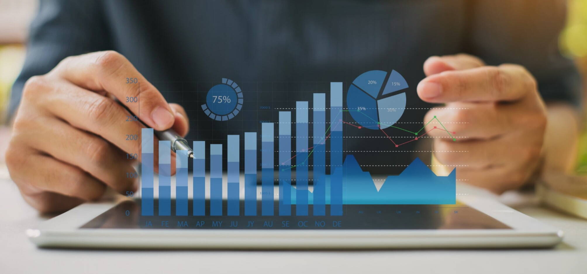 automation and results bar pie and chart graphs for Hedley Scott